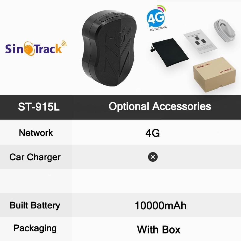 SinoTrack Magnet 4G Waterproof Car GPS Tracker ST-905/ST-915 Vehicle Locator Long Standby 10000mAH Battery with free APP