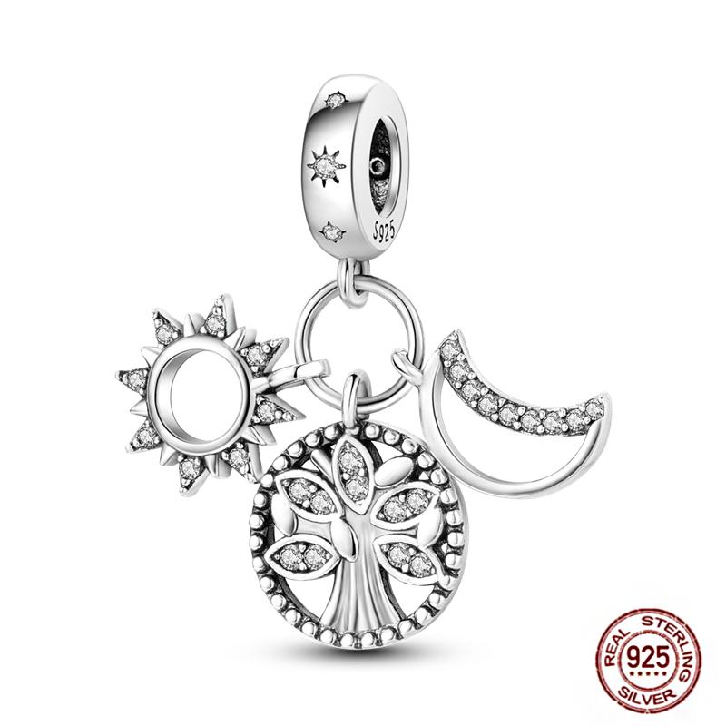Charms Beads 925 Sterling Copper Pink Butterfly Luminous Firefly Chameleon Heart Charm Fit Original Bracelet DIY Holiday Zircon