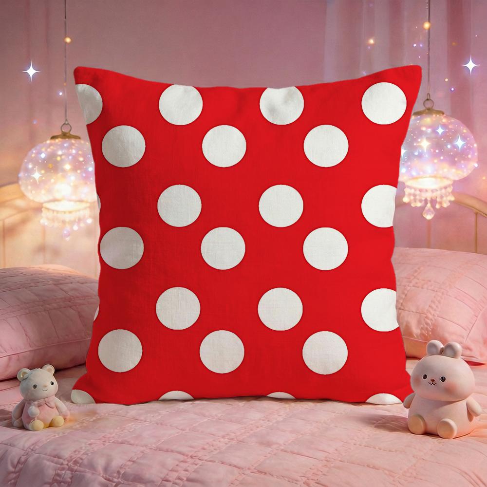 Cute Polka Dot Pop Cushion Cover Premium Comfort Reversible Pillow Cove Two in One Design for Any Room  Car Interior