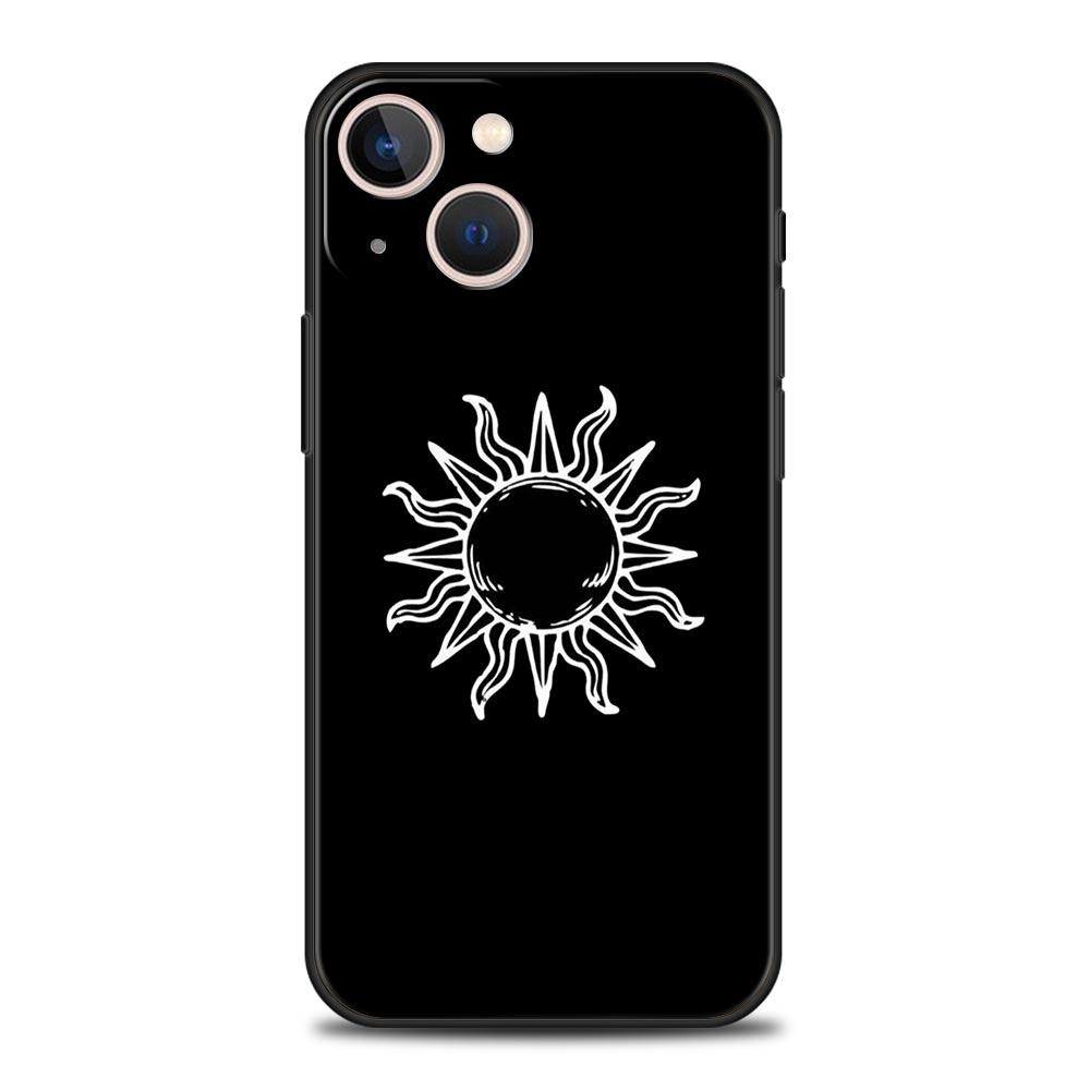 Funny Sun Moon Angel Eyes Luxury Phone Case For iPhone 11 14 15 Pro MAX 12 13 Mini 7 8 Plus X XR XS SE Shockproof Cover Funda