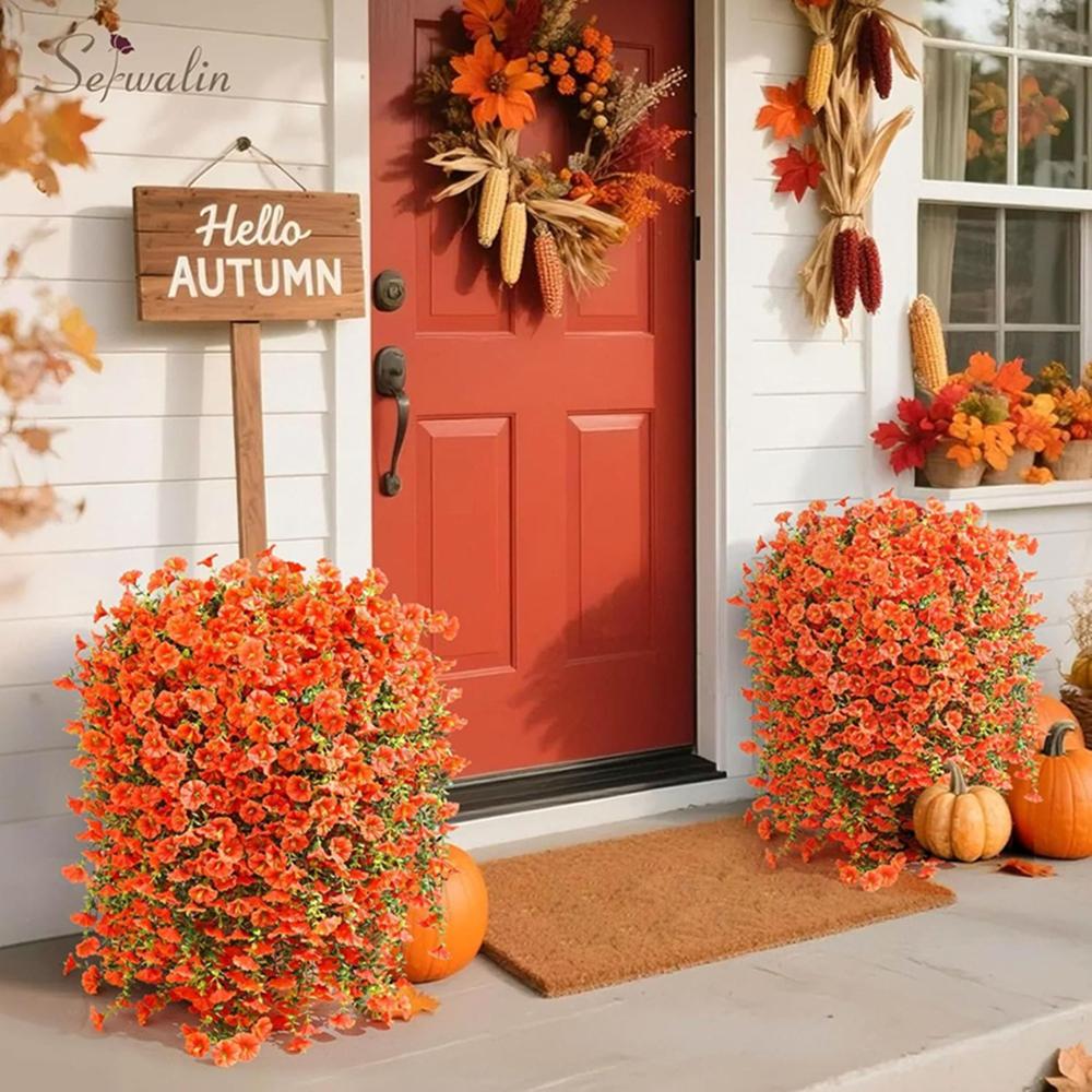 2Pcs Artificial Flowers Vine Morning Glory Wedding Home Room Table Festival Decor Halloween Outdoor Yard Garden Arch DIY Gifts