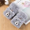 Cartoon Raccoons Shaped Convertible Gloves Winter Half Finger Mittens Stretchy Half Finger Gloves with Top Cover for Men