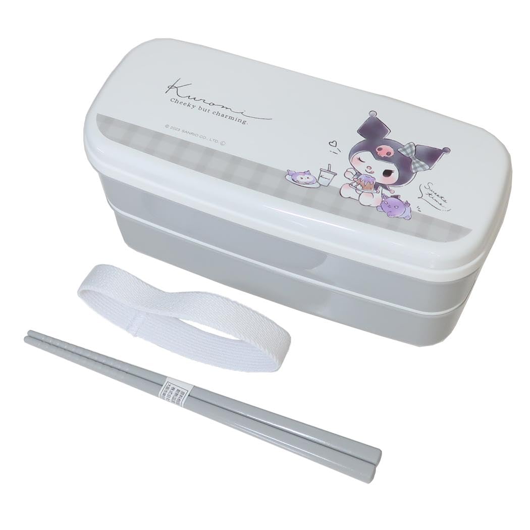 

Kuromi Oval microwave lunch school Sanrio [lunch box] 2-tier box/New