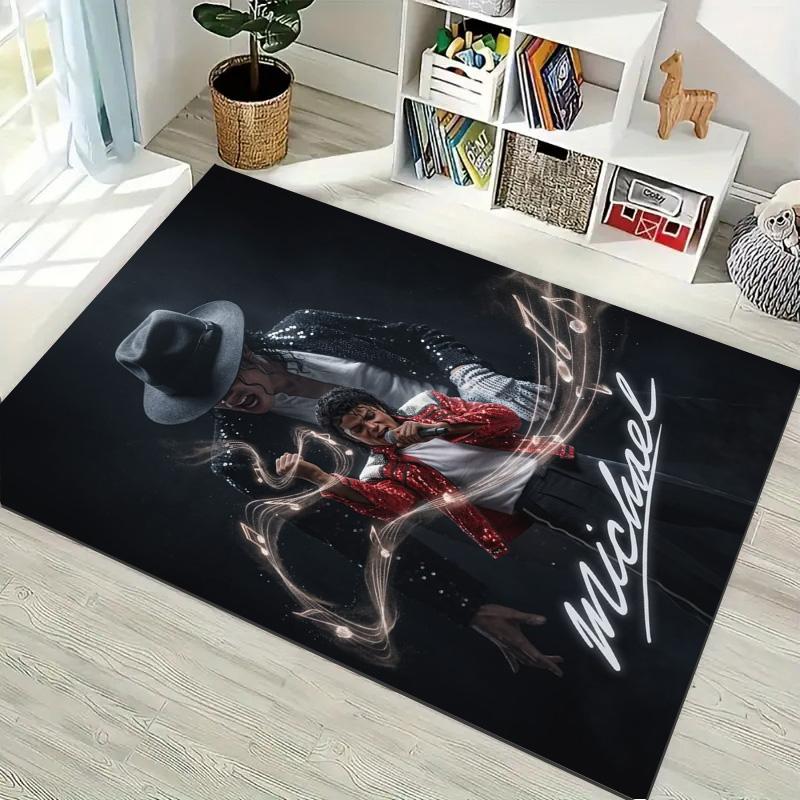 Michael Jackson Celebrity Music Star Print Area Rug Non‑Slip Rectangular Floor Mat Music Fan Gaming Room Decor Carpet