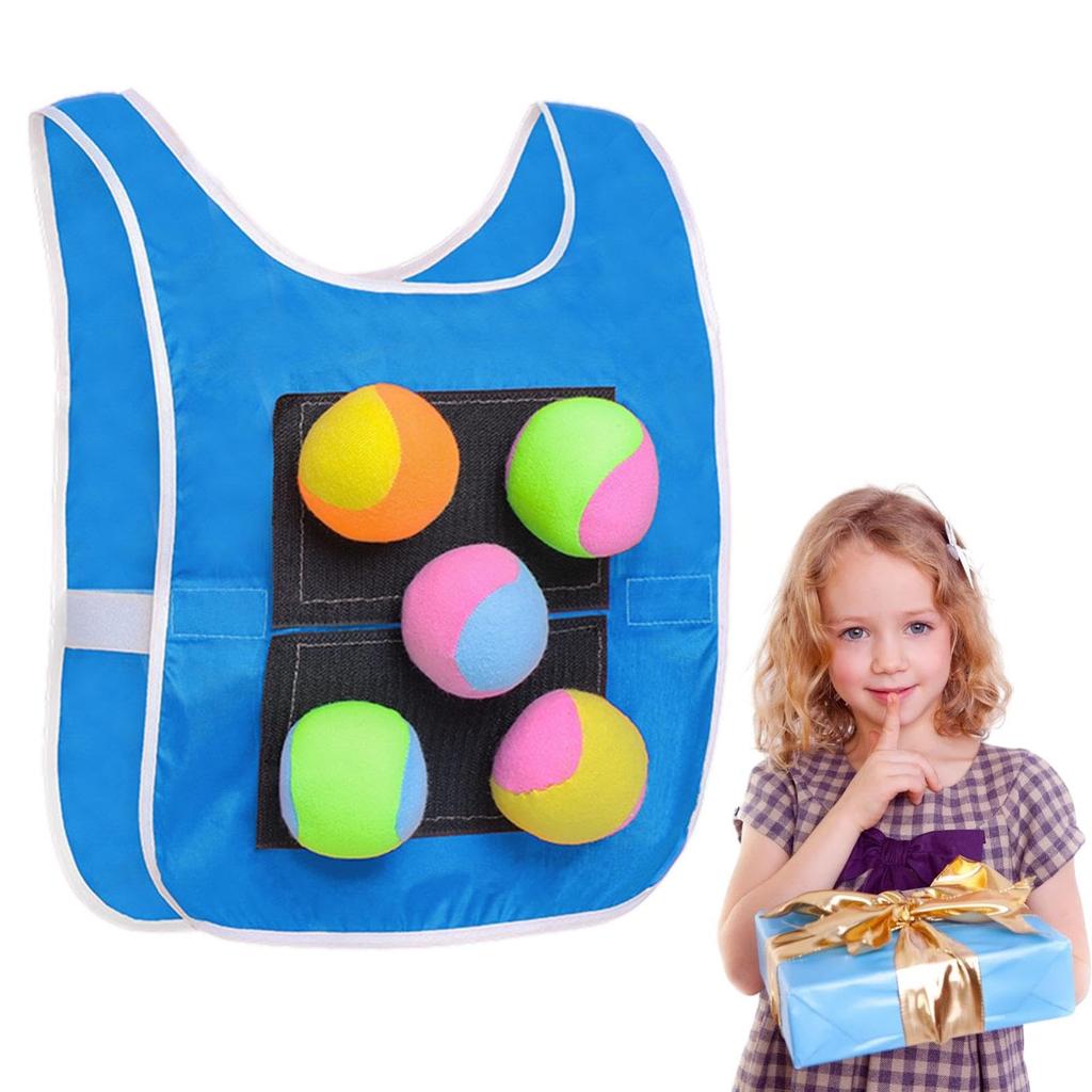 Copii Toddler Sticky Vest Joc în aer liber cu ținte de aruncare cu mingi pentru copii