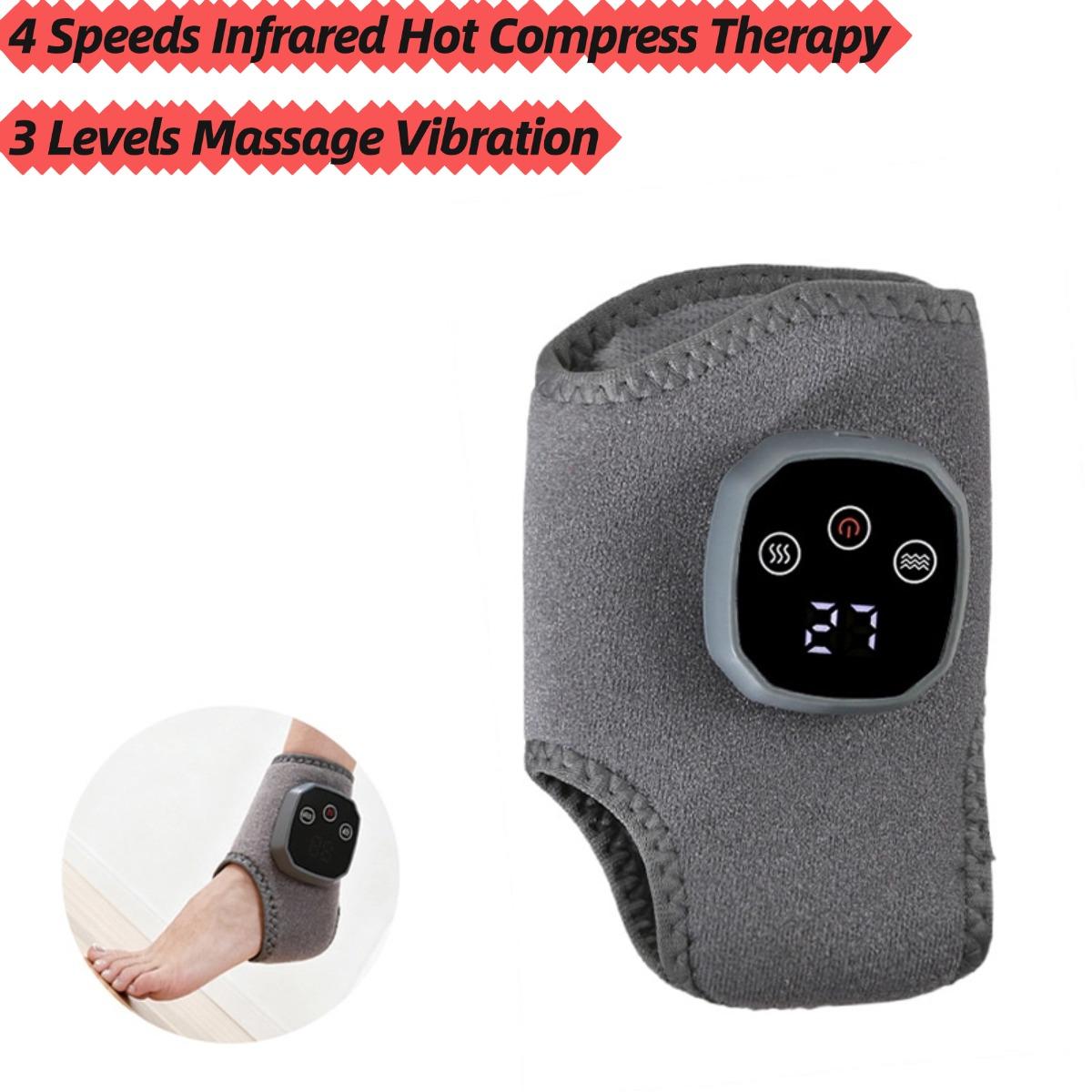 

Масажер для ніг, Масажер потрійної дії для оновлення ніг, Бездротовий і портативний нагрівальний бандаж для гомілкостопа з 3 швидкостями та 5 температурами, Знеболення стоп та гомілкостопів