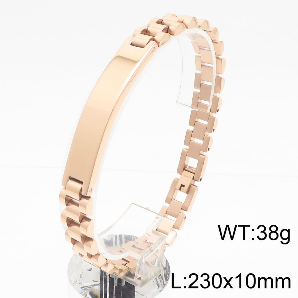 Personalized Curved Bracelet, Trend Lettering Adjustable Strap Chain Titanium Steel Men'S Bracelet