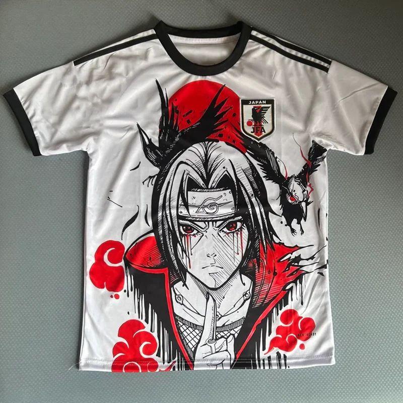 Uchiha Itachi Crow Anime Japan National Team Soccer Jersey For Quick Dry Breathable Fan Sports Short Sleeve Tops
