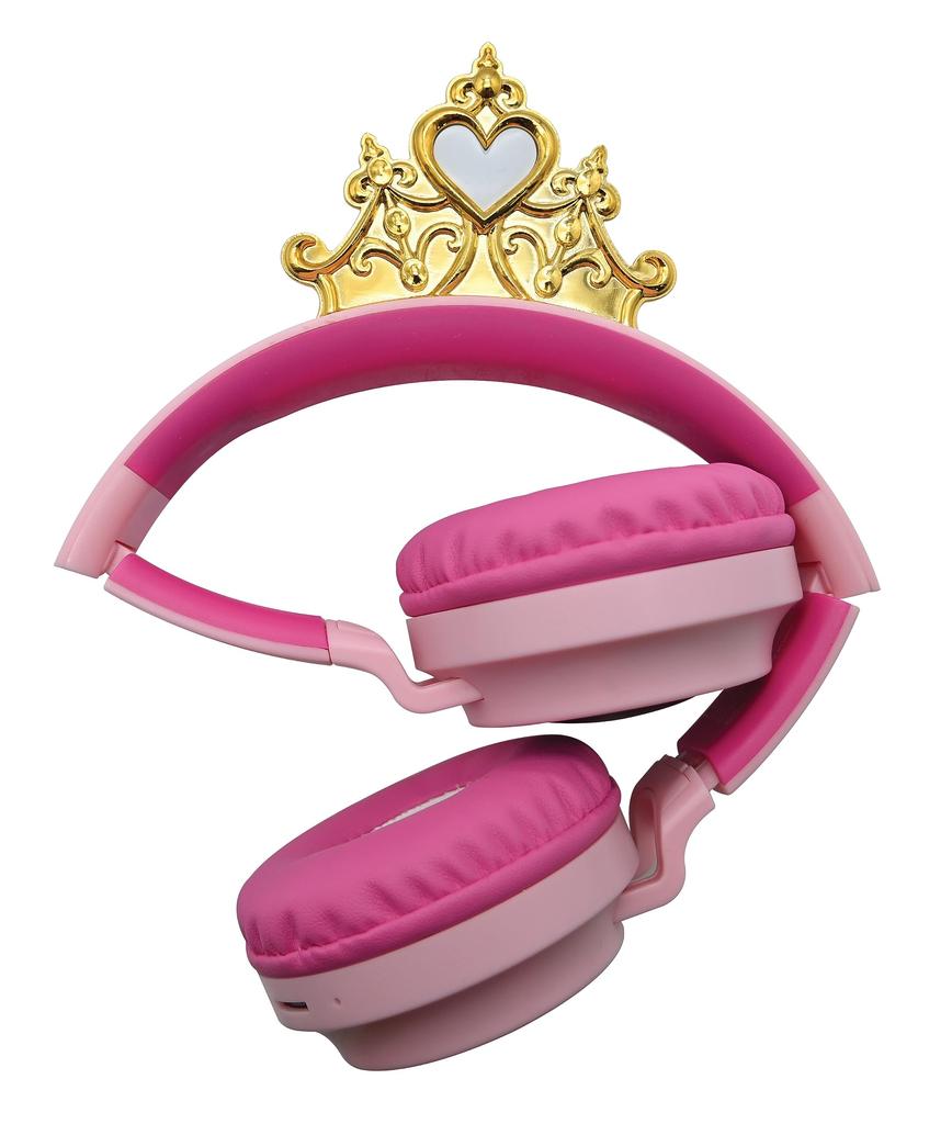 Lexibook Illuminated Wireless Headphones, Disney Princess Design, 3-Way Connection (Wired, Wireless, MicroSD Card), HPBT015DP, Authentic