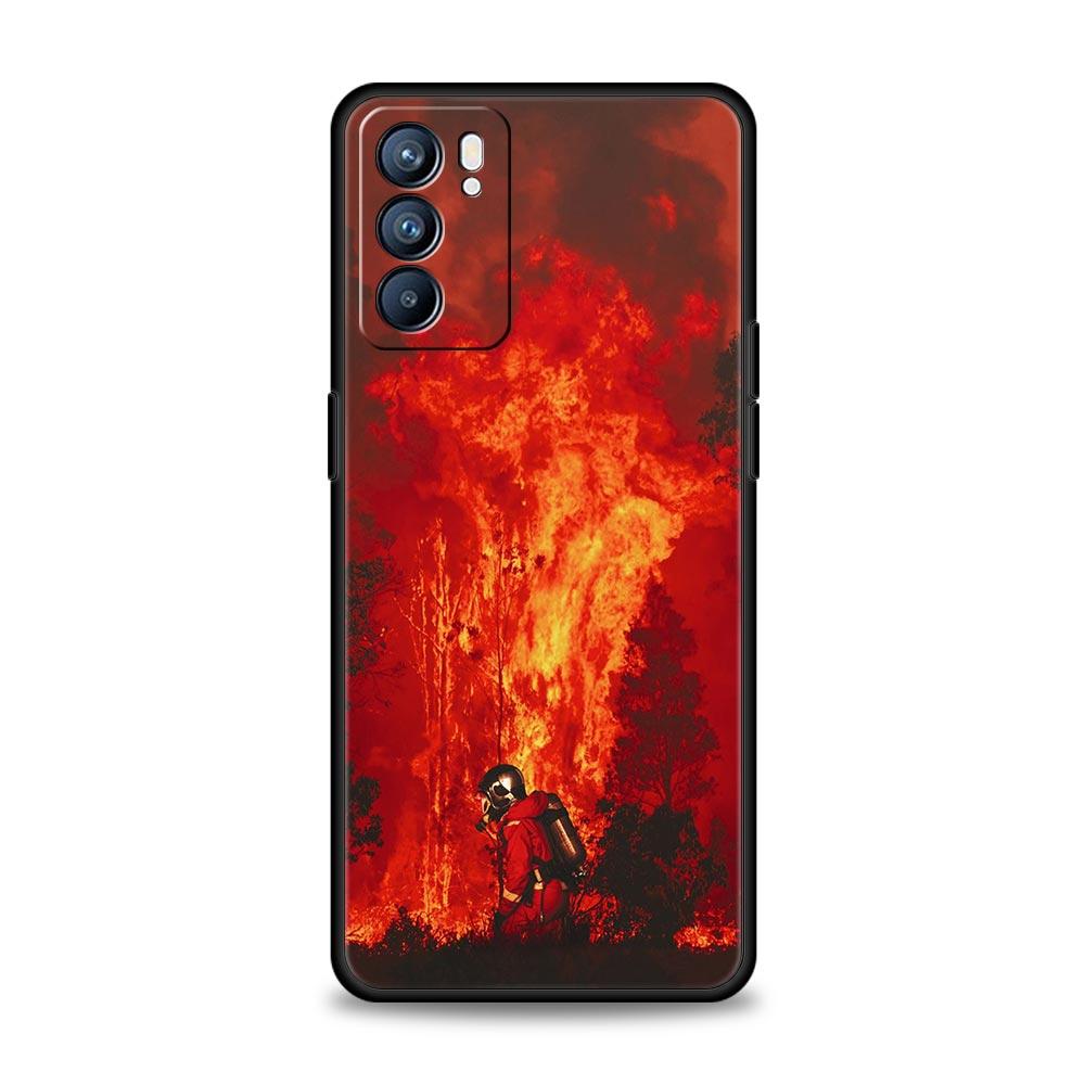 Firefighter Heroes Fireman Phone Case For Oppo A54 Reno7 SE Reno6 Pro Plus 5G Find X5 A53 A52 A9 2020 A95 A16 A76 A74 A15 Cover