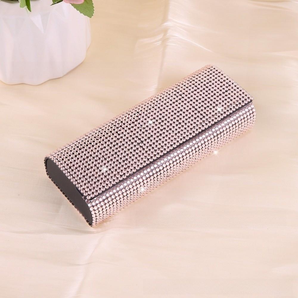 Bling Diamond Car Glasses Case Rhinestone Anti-pressure Eye Glasses Case Hard Shell Sunglasses Case Car Interior Decoration