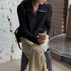 Zipper Sweater Knitted Sweater Women's Loose Fit Outerwear Base Coat Jacket