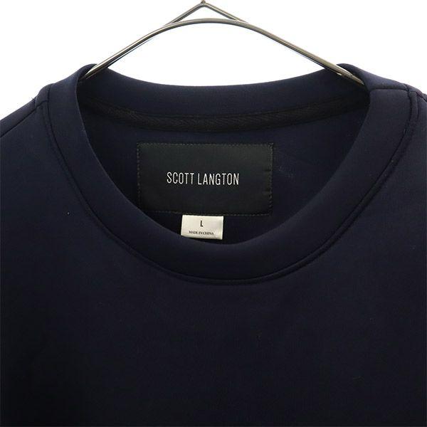 SCOTT LANGTON Switching Long Sleeve Trainer L Navy Sweat Men's Used