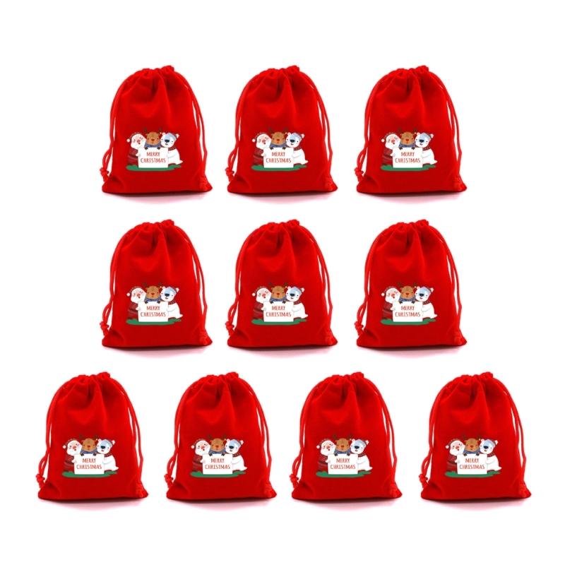 10Pcs Practical Drawstring Storage Pouches Jewelry Packaging Case for Holiday