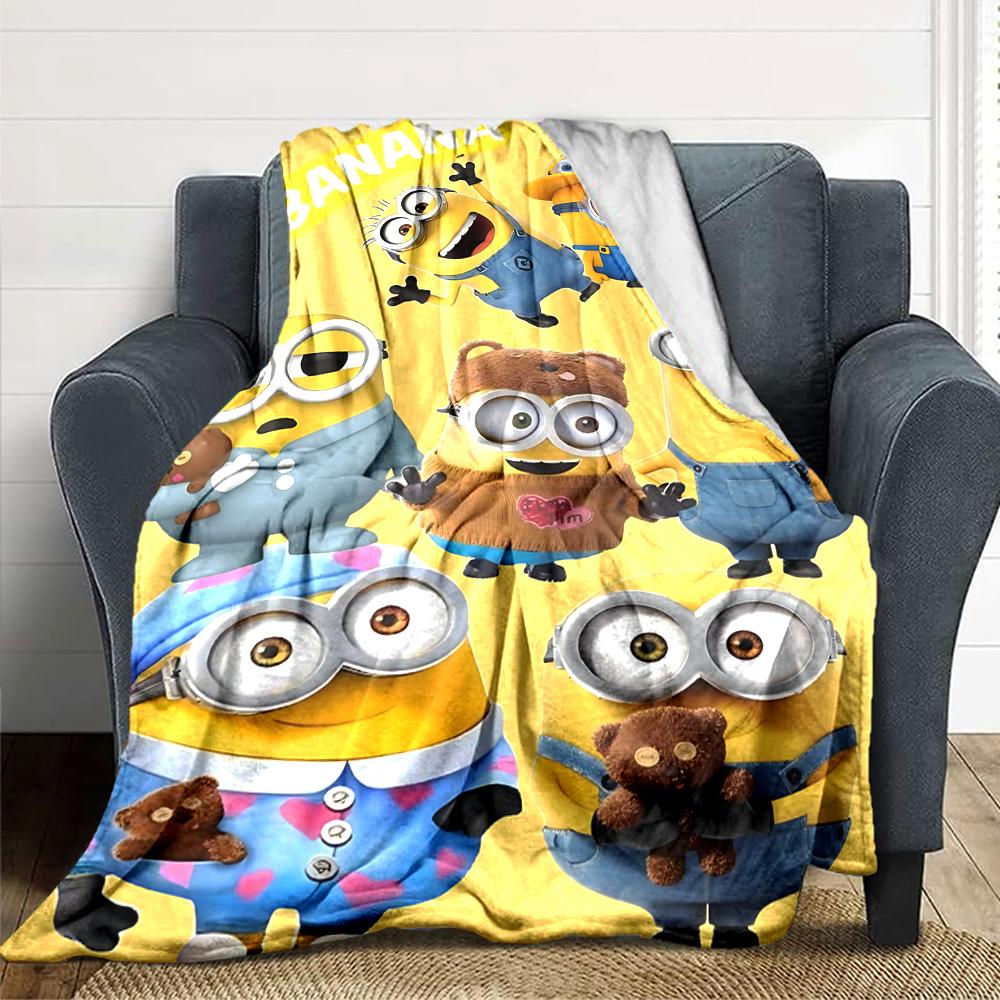 Despicable Minions Bananas Blanket Soft Throw Blanket For Home Bedroom Bed Sofa Travel Office Solid Christmas Blanket