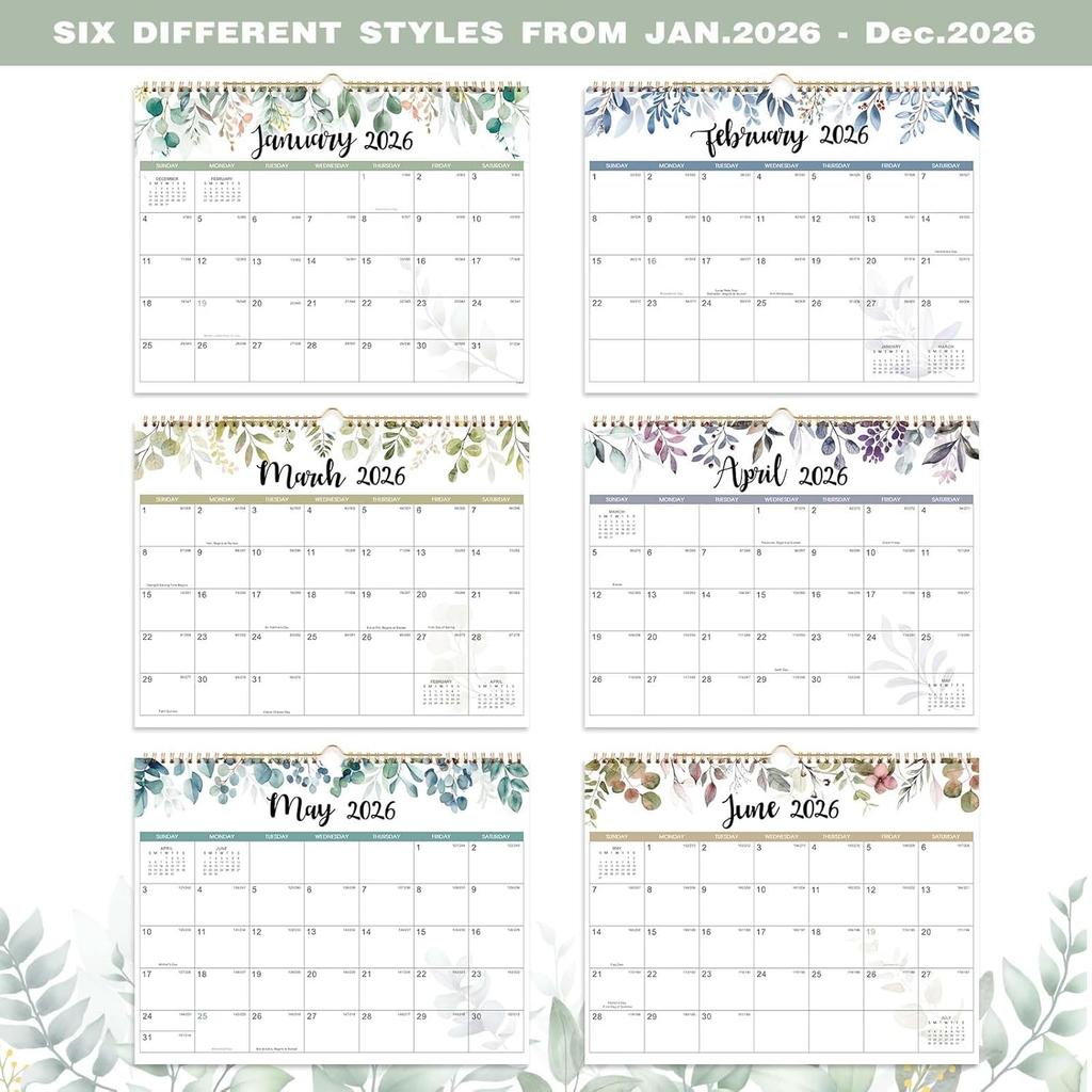 2026 Calendar - 2026 Wall Calendar 12 Month from Jan. 2026 to Dec. 2026, 14.8'' x 11.5'', 2026 Monthly Planner with Ample Blocks for Writing,