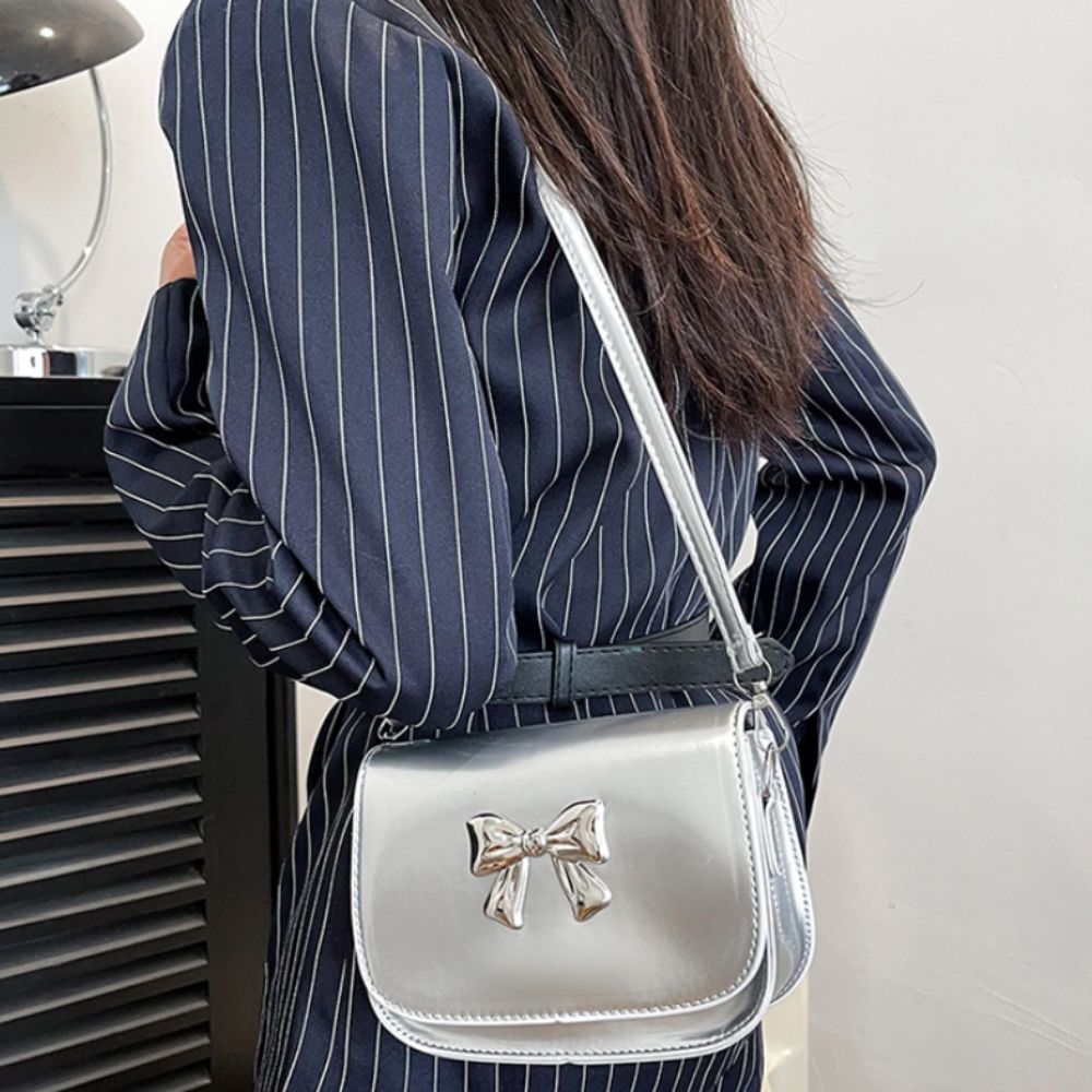 New Design Bowknot Armpit Bag Solid Color Y2k Small Handbag Casual Bow Crossbody Bag  Lady