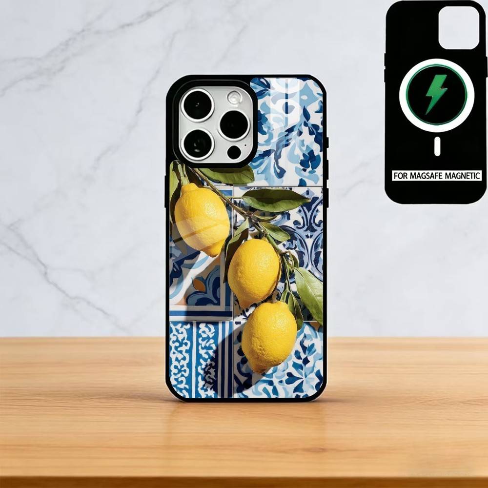 

European Amalfi Coast Lemon Phone Case For iPhone17,16,15,14,13,12,11 Plus,Pro Magnetic For Magsafe Wireless Charging iPhone17ProMax