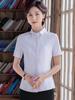 Women's Striped Professional Short Sleeve Shirt - Summer 2026 Slim Fit Formal Top for Business and Interviews