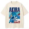 Hot Unisexga Akira Print Tshirt Summer Short Sleeve Tees High Quality Cotton Unisex Unisex Clothing Vintage Washed Oversized T Shirt