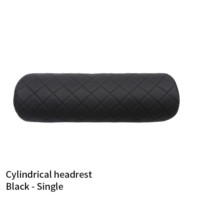 Luxury Car Seat Neck Pillow Headrest Leather Memory Chair Cervical Pillow Breathable Office Headrest Foam Protector Cylindr T3K2