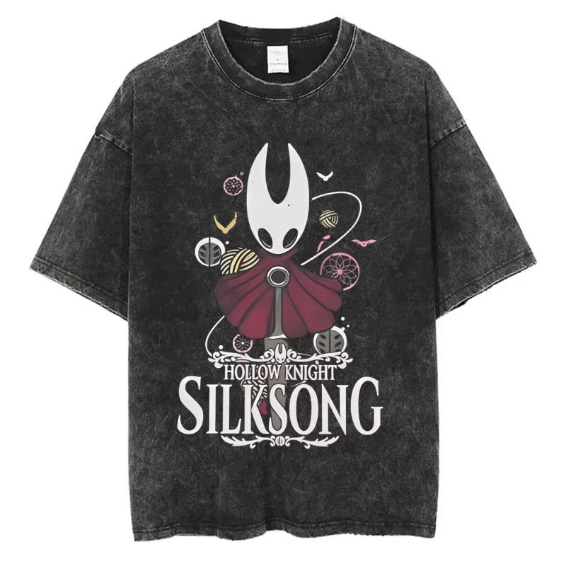 Hra Hollow Knight Vintage Prané Tričko Pánské Dámské Ležérní Oversized Kulatý Výstřih Krátký Rukáv Trička Pánské 100% Bavlněné Tričko