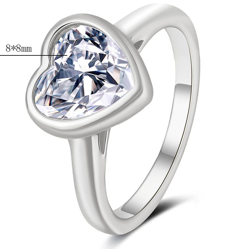 European Bestseller: S925 Sterling Silver Moissanite Irregular Heart Ring for Women