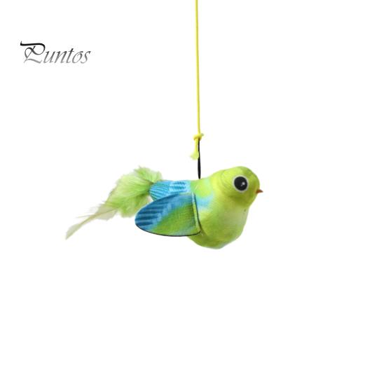 Interaktives Katzenspielzeug mit zwitscherndem Vogel, realistischer Plüschvogel mit Feder, berührungsaktiviertes Kätzchenspielzeug mit lebensechtem Zwitschergeräusch für Hauskatzen zur Linderung