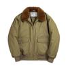Maden Workwear B10 Retro Bomber Jacket - Men's Winter Cotton Coat with Fur Lapel Collar