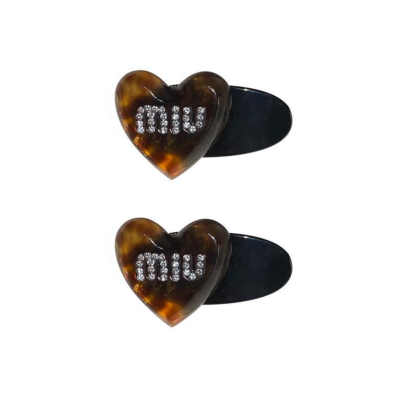 Celebrity Acetate Rhinestone Love Letter Hairpin - Exquisite Duckbill Clip for Women