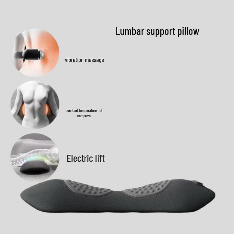 Heated Lumbar Support Massage Pillow for Sleep and Rest