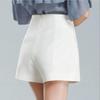 Women's White High-Waisted A-Line Wide-Leg Shorts - Summer 2024 Fashion