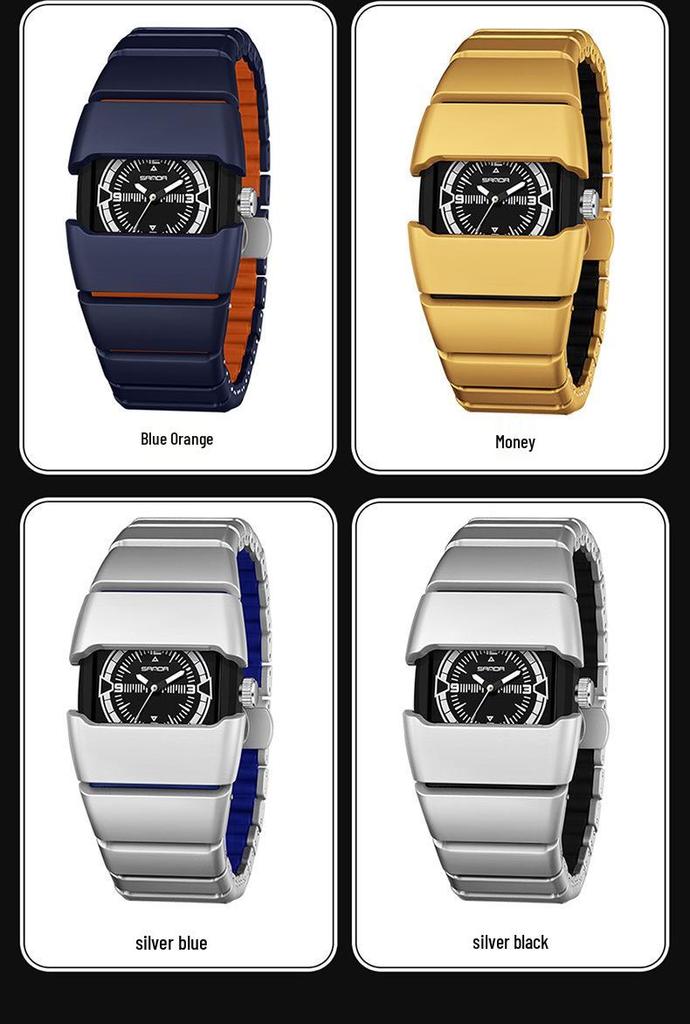 In-Stock Black Tech Y2K Alien Armor Retro Watch with Luminous High-End Finish
