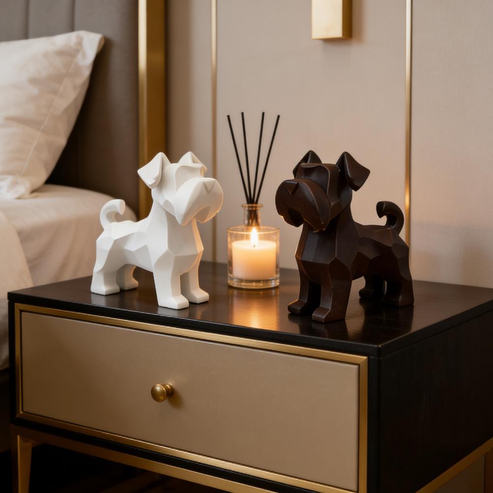 

Schnauzer Dogs Figurines 3D Printed Resin Dogs Statue Minimalist Ornaments Home Decor for Living Room Bedroom Office Pets Gifts 1pc чёрный
