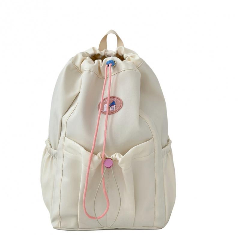 Niche Fresh Solid Color Backpack Cute For Female Students Large Capacity Suitable For School Classes Simple School Bag
