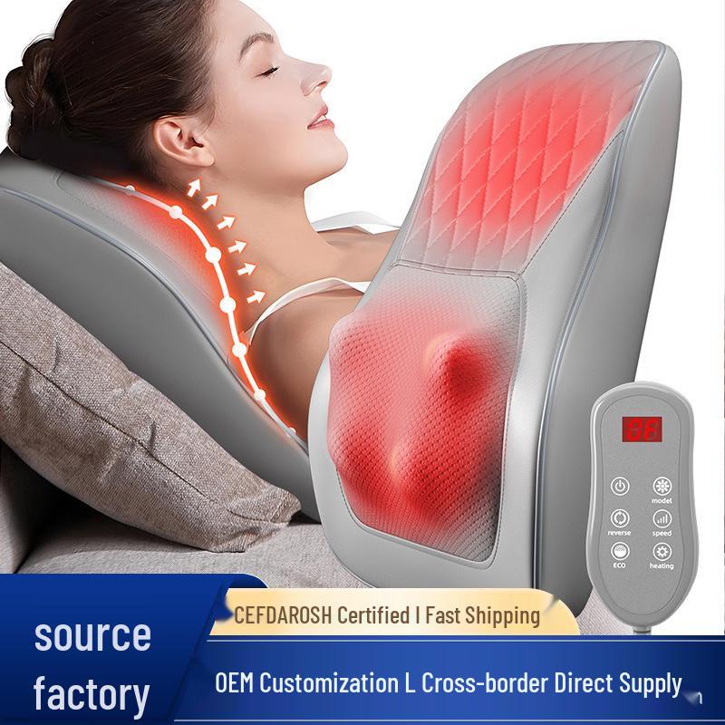 Multi-Functional Neck, Shoulder, Lumbar, and Back Kneading Massage Pillow