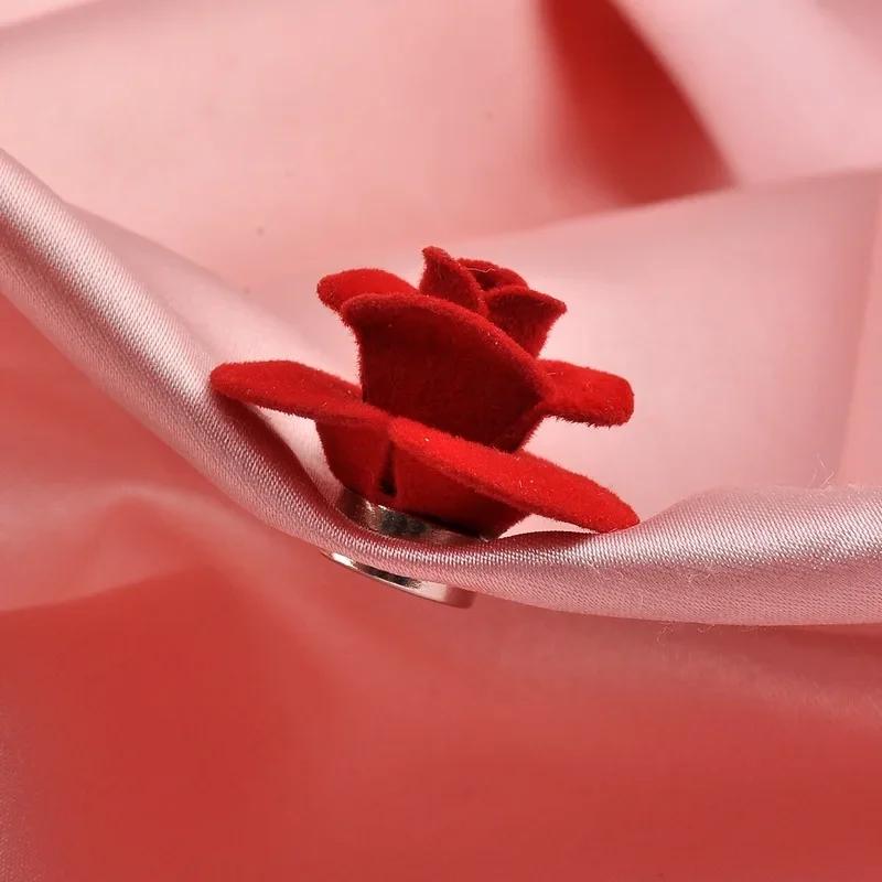 

Fashion Magnet Fabric Red Rose Flower Brooch Strong Magnetic Pins Scarf Buckle Shirt Corsage Jewelry Gifts for Women Accessories червоний