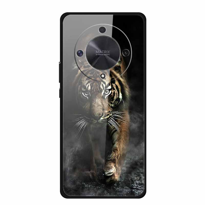 Glass Back Cover For Honor X9b Phone Case X 9 b Coque Hard Tempered Glass Case For Honor X9A 90 Pro 50 lite SE Case Soft Bumper