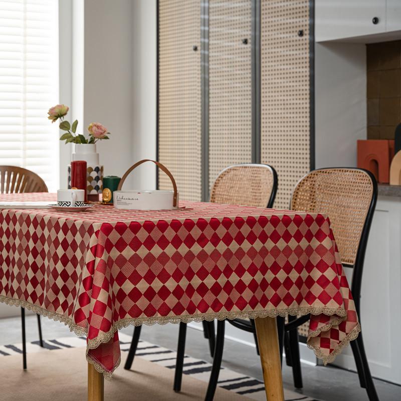 Водонепроницаемая скатерть для свадебного торжества с золотым кружевным краем — фото 3