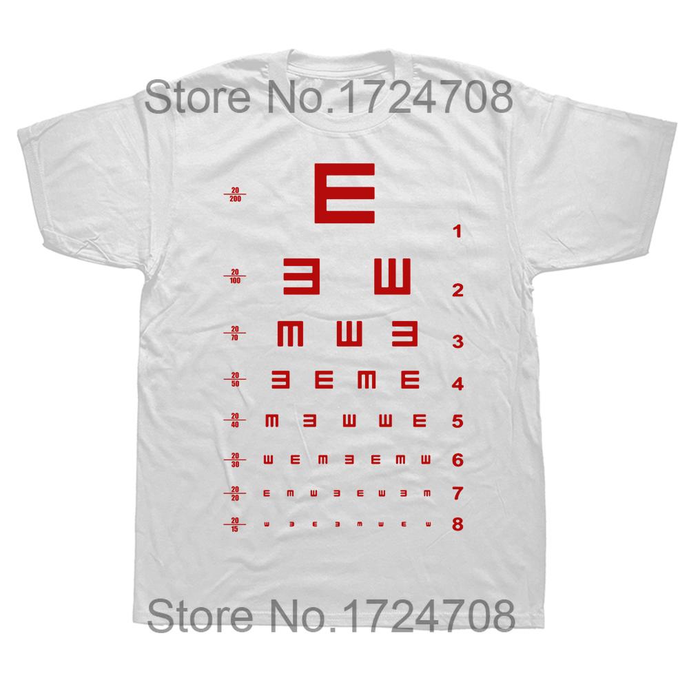 Augen Sehtafel Lustig Optiker Optometrie Brillen T-Shirts Grafik Baumwolle Streetwear Kurzarm Geburtstagsgeschenke T-Shirt