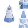 Elegant Beauty And The Beast Belle Blue Maid Dress With Exquisite Workmanship For Halloween