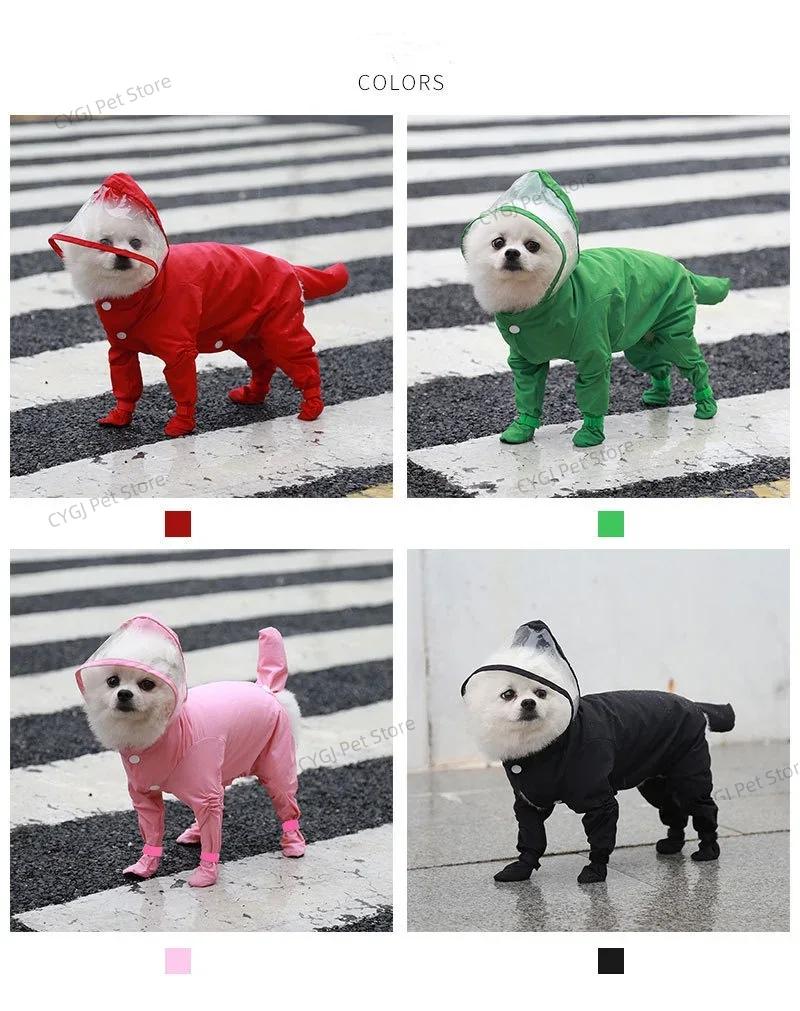 Dog Raincoat Rain Jacket Cute Dogs And Cats Raincoat Waterproof All-inclusive For Pet Keep Pets