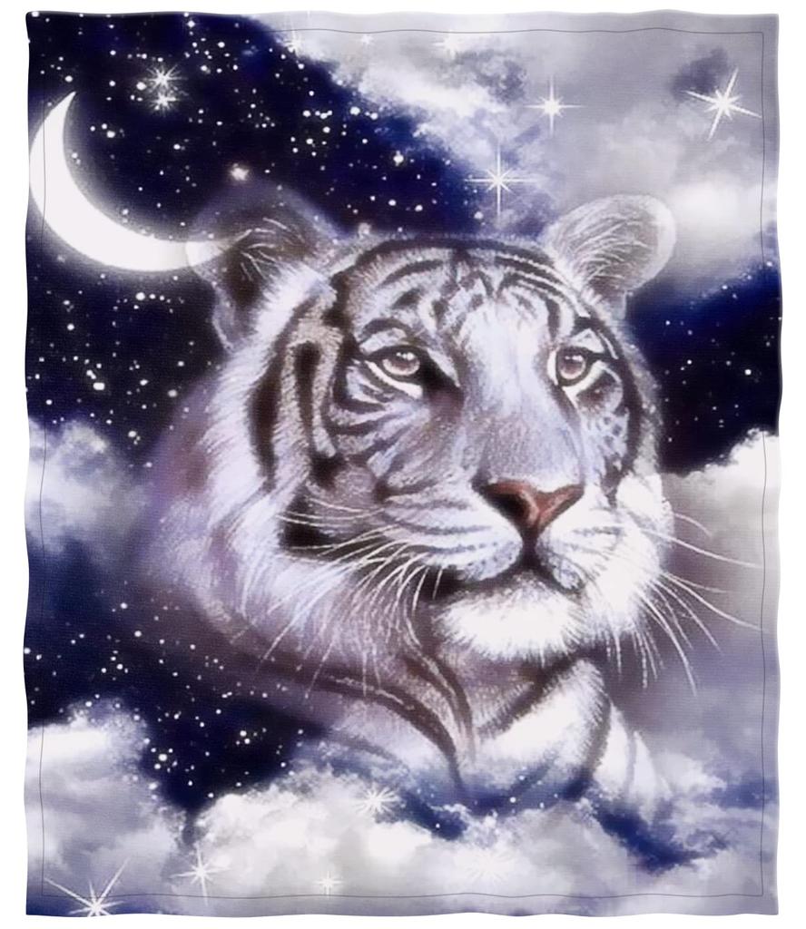 Tiger Blanket Wild Animal Flannel Throw Blanket Soft Comfy Lightweight Cozy Plush Fuzzy Warm Blanket for Home Couch Bed Sofa