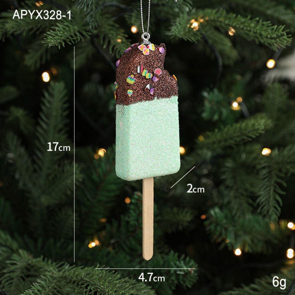 High Quality Foam Ice Cream Pendant Colorful DIY Decor Christmas Tree Decoration Christmas Resin Pendant Favors Decor
