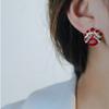 Feng Dao Ma Dan Facebook Guochao Earrings Women's Red Earrings New High-end Pearl New Year Earrings