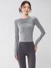 Women's Long Sleeve Yoga Suit with Thumbholes - Slim Fit for Running and Pilates