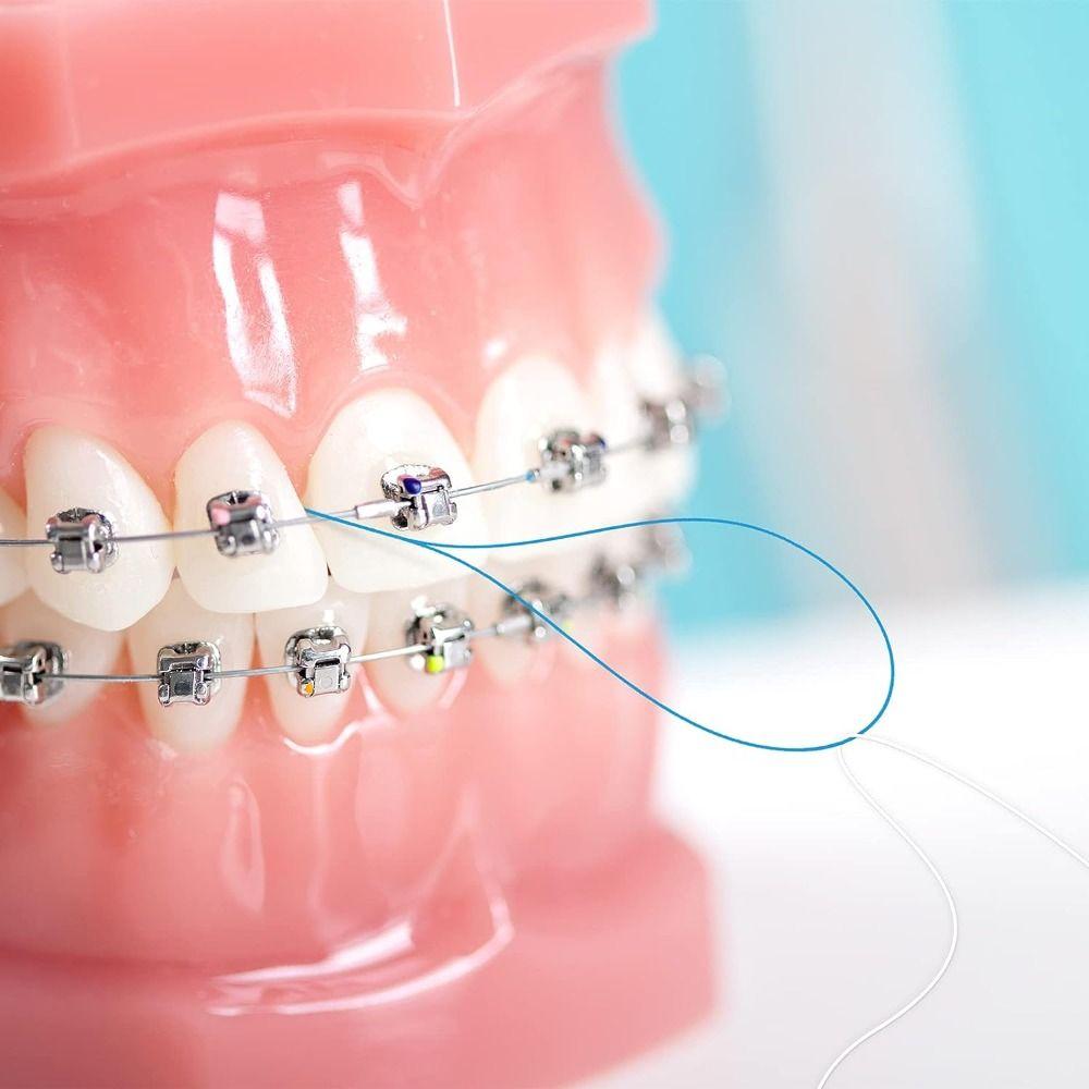 Nylon Loop Design Needle Tooth Brackets Wire Holder for 70Pcs Oral Hygiene Care