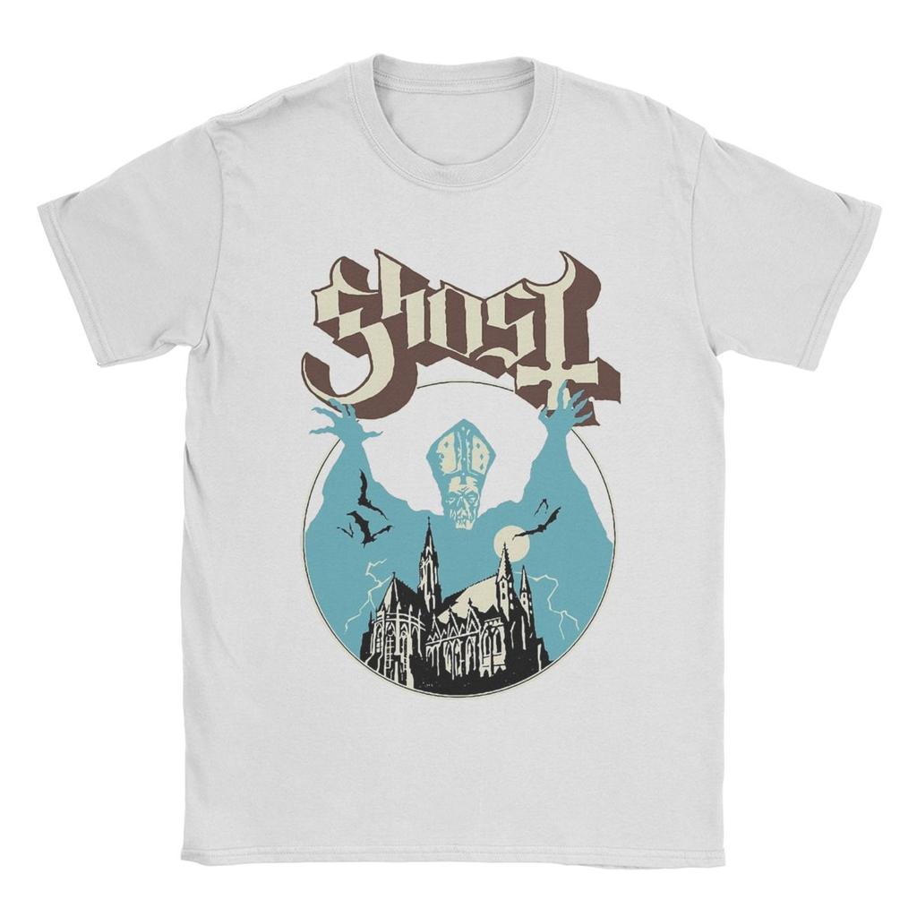 Humorous Ghost Band T-Shirt for Men O Neck 100% Cotton T Shirts Short Sleeve Tee Shirt Gift Idea Tops