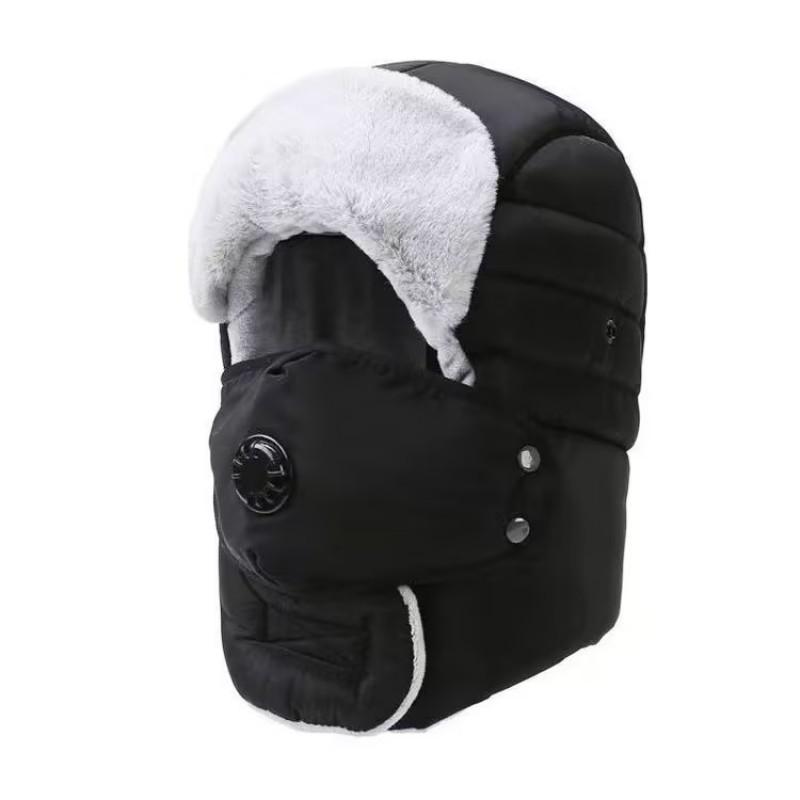 Winter Windproof Unisex Beanie Hat With Ear Face Protection Optional Goggles Warm Fleece Lined Cold Weather Outdoor Use