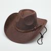 Western Cowboy Hat Jazz Hat Panama Hat Sun Hat Felt Wide Brim Fedora Decorative Rolled Hat